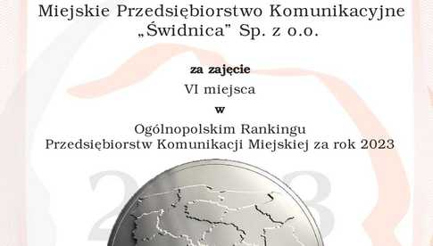 MPK Świdnica szóstym najlepszym przedsiębiorstwem komunikacji miejskiej w Polsce