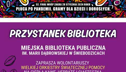 Przystanek Biblioteka dla wolontariuszy WOŚP w Świebodzicach