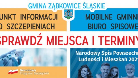 Punkty informacji o szczepieniach oraz mobilne gminne biuro spisowe na osiedlach Ząbkowic Śląskich