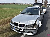 Zderzenie bmw i skody na drodze Dzierżoniów - Świdnica