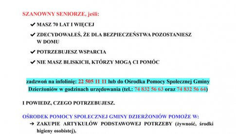 Gmina Dzierżoniów: Wsparcie dla seniorów