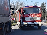 Pożar samochodu ciężarowego na drodze Łagiewniki - Strzelin