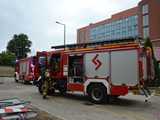 Pożar volkswagena przy sądzie w Dzierżoniowie