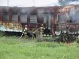 pożar wagonu w Dzierżoniowie