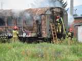pożar wagonu w Dzierżoniowie