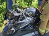 Zderzenie motocyklisty z lawetą