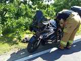 Zderzenie motocyklisty z lawetą