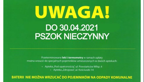 PSZOK w Lądku-Zdroju bedzie nieczynny do 30.04.2021r.