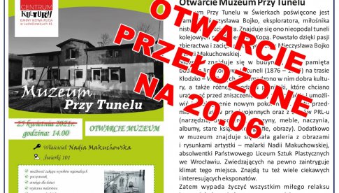 Otwarcie muzeum w Świerkach z uwagi na panujące obostrzenia przełożone z 25.04. na 20.06. 