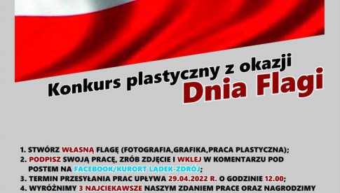 Konkurs plastyczny z okazji Dnia Flagi dla mieszkańców Lądka-Zdroju