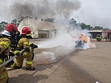 Ćwiczenia strażaków na terenie Zakładu Unieszkodliwiania Odpadów w Ścianawce Dolnej