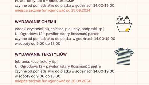 Godziny funkcjonowania miejsc wydawania żywności, chemii i tekstyliów oraz sprzętu w Lądku-Zdroju