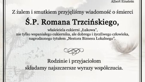 Kondolencje dla rodziny ś.p. Romana Trzcińskiego