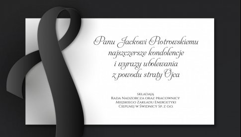 Kondolencje dla Jacka Piotrowskiego z powodu straty ojca