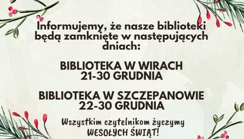 Funkcjonowanie bibliotek w Wirach i Szczepanowie w okresie świąteczno-noworocznym