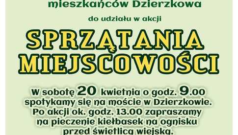 20.04, Dzierzków: Akcja sprzątania miejscowości