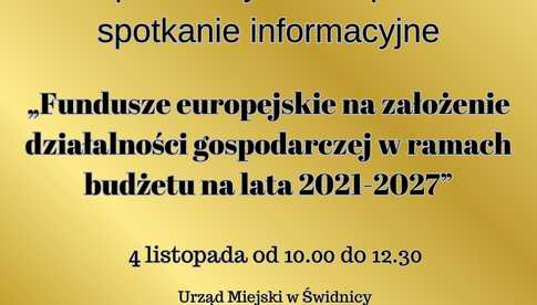 4.11, Świdnica: Spotkanie informacyjne nt. funduszy europejskich