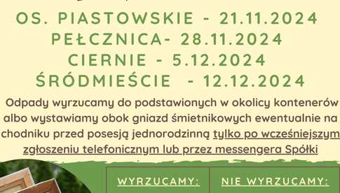 Zbiórka odpadów wielkogabarytowych w Świebodzicach