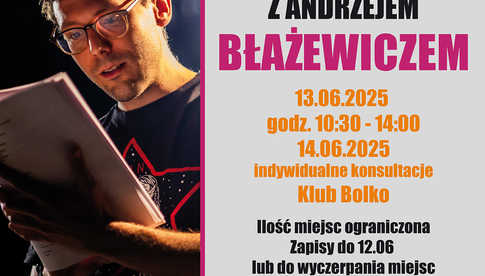 13.06, Świdnica: Warsztaty z kreatywnego pisania z Andrzejem Błażewiczem