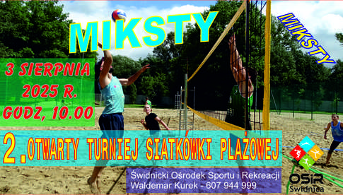 3.08, Świdnica: 2. Otwarty Turniej Siatkówki Plażowej (miksty)