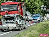 Zderzenie osobówki i samochodu ciężarowego na K8 w Tarnowie