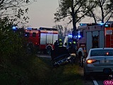 Zderzenie dwóch osobówek na zjeździe na Tarnów. Interweniował LPR