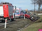 Wypadek na k8 między Ząbkowicami a Szklarami