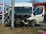 Zderzenia busa i śmieciarki na k8 w Braszowicach