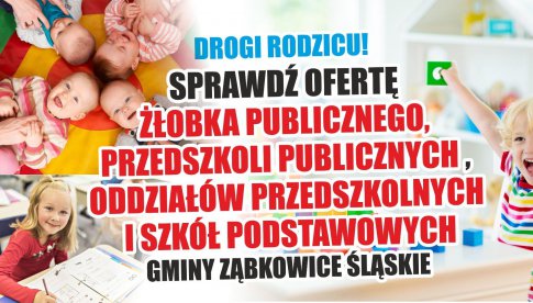 Trwa rekrutacja do żłobka, przedszkoli i szkół podstawowych - oferta placówek gminy Ząbkowice Śl.