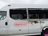 Zderzenie samochodu ciężarowego i busa przewożącego dzieci na dk8 w Braszowicach 