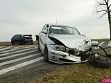 Zderzenie trzech osobówek na skrzyżowaniu dk8 i zjazdu na Tarnów