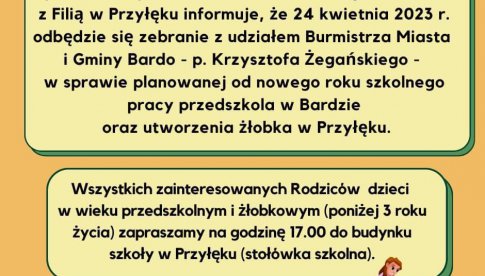 Bardo/Przyłęk: Spotkanie w sprawie pracy przedszkola i utworzenia żłobka 