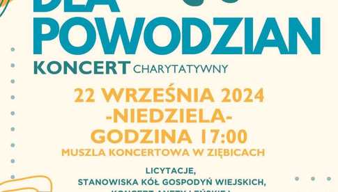 22.09, Koncert charytatywny Ziębice dla powodzian