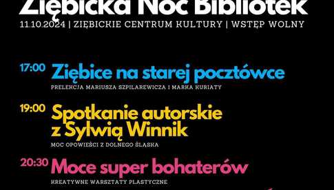 Zapraszamy do wzięcia udziału w Ziębickiej Nocy Bibliotek 2024: Jubileuszowa Noc Pełna Wrażeń