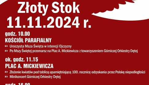 11.11, Narodowe Święto Niepodległości w Złotym Stoku - uroczystości