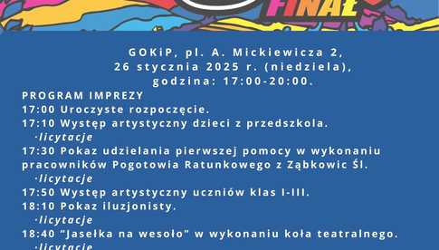 26.01, Finał Wielkiej Orkiestry Świątecznej Pomocy w Ciepłowodach [PROGRAM]