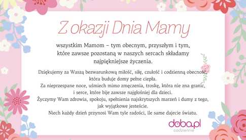 Wszystkim Mamom składamy najserdeczniejsze życzenia!
