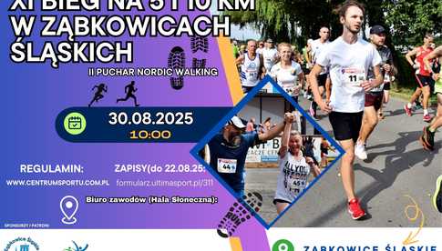 31.08, Ząbkowice Śląskie: XI Bieg na 5 i 10 km w Ząbkowicach Śląskich oraz II Puchar Nordic Walking